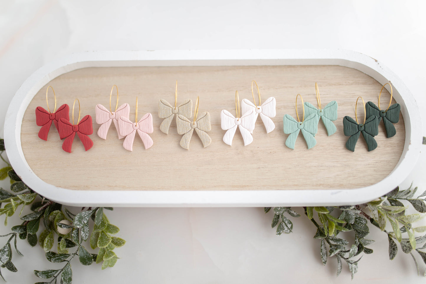 Clay Earrings | Bow Hoops | Merry Everything