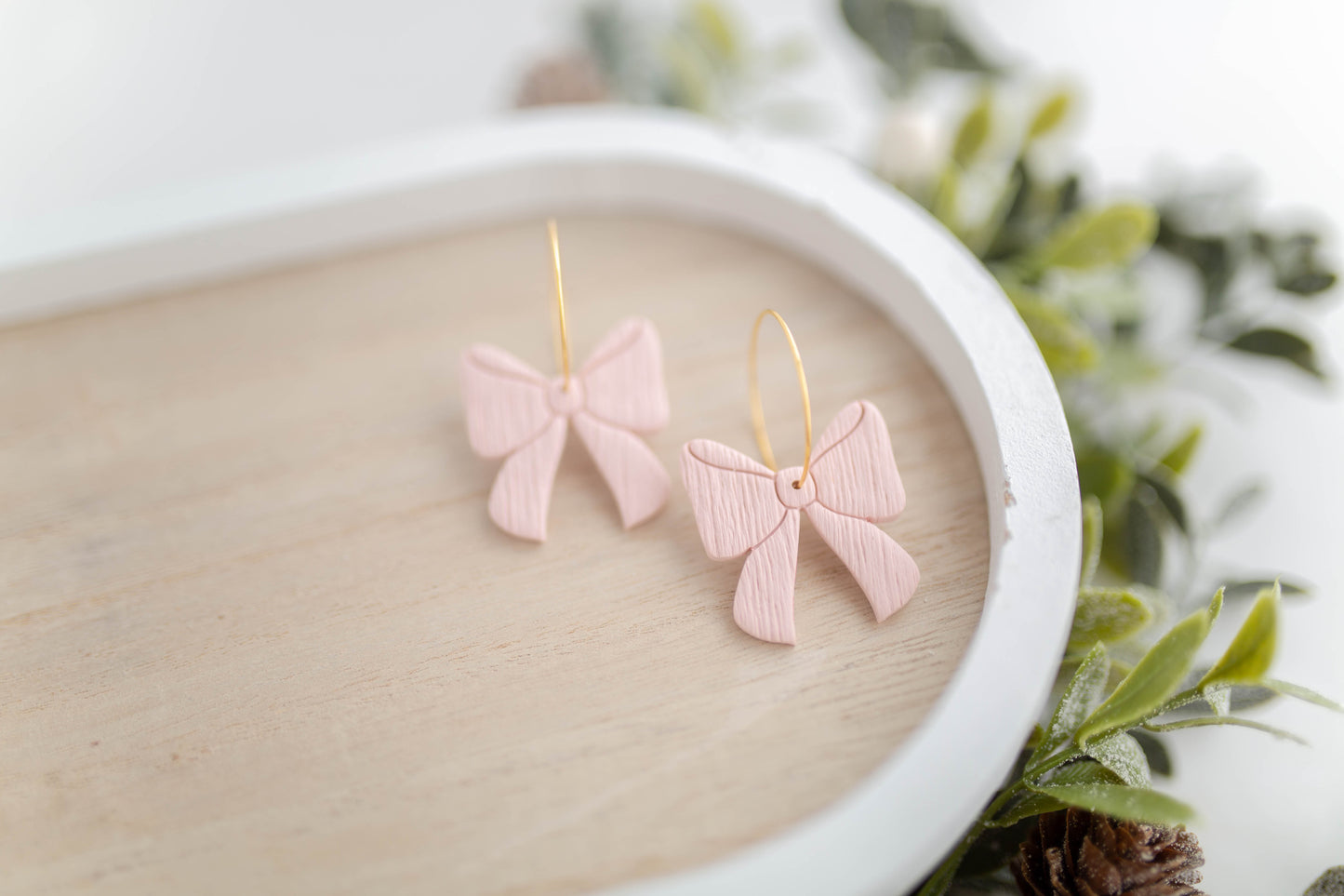 Clay Earrings | Bow Hoops | Merry Everything