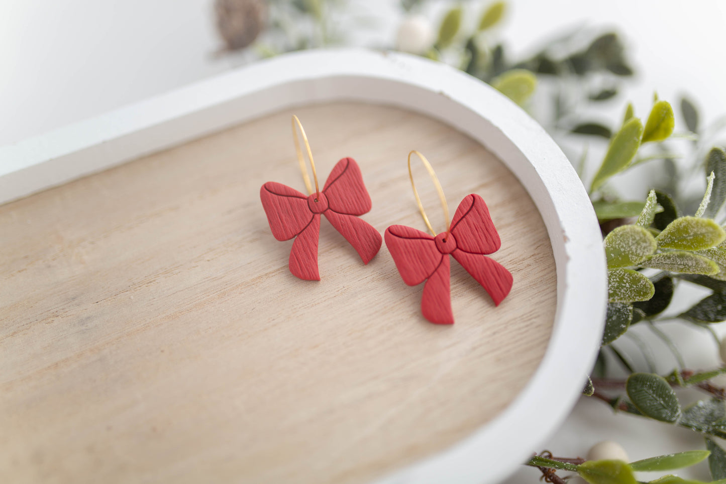 Clay Earrings | Bow Hoops | Merry Everything