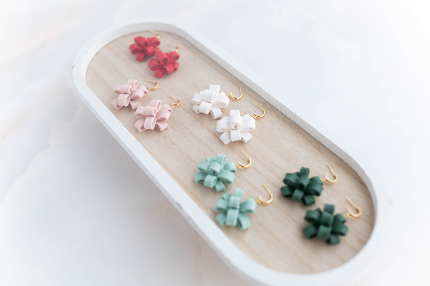 Clay Earrings | Christmas Bows | Merry Everything