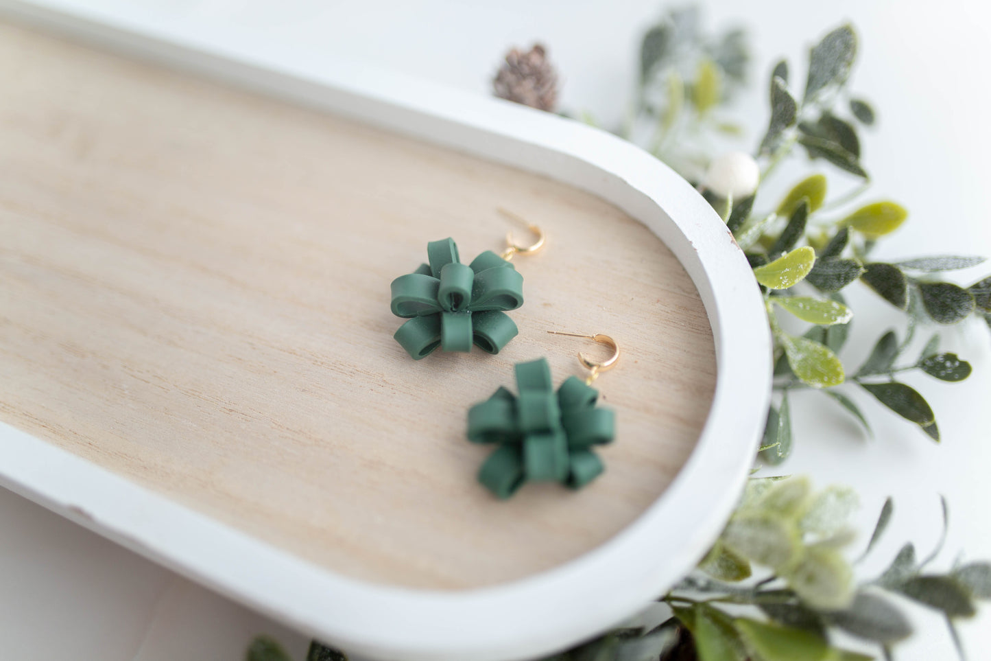 Clay Earrings | Christmas Bows | Merry Everything
