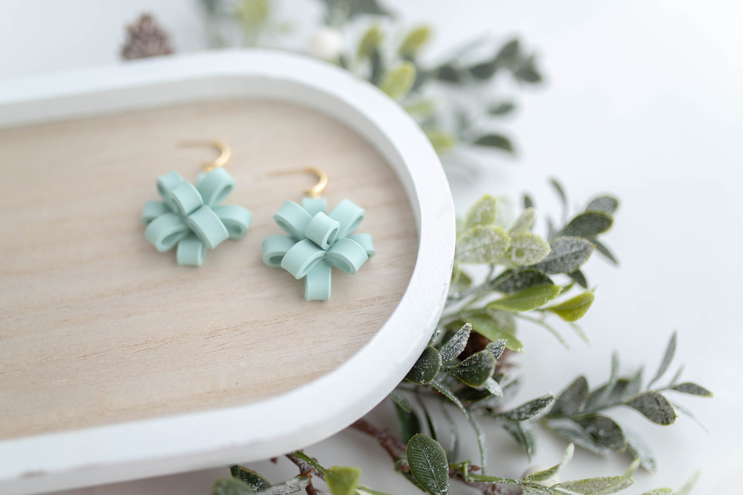 Clay Earrings | Christmas Bows | Merry Everything
