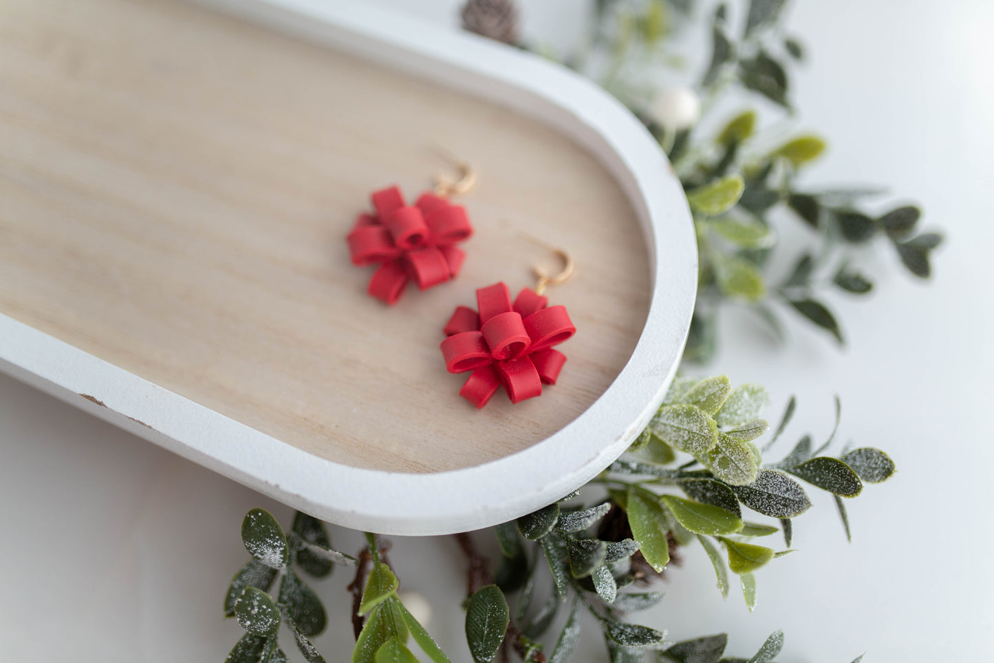 Clay Earrings | Christmas Bows | Merry Everything
