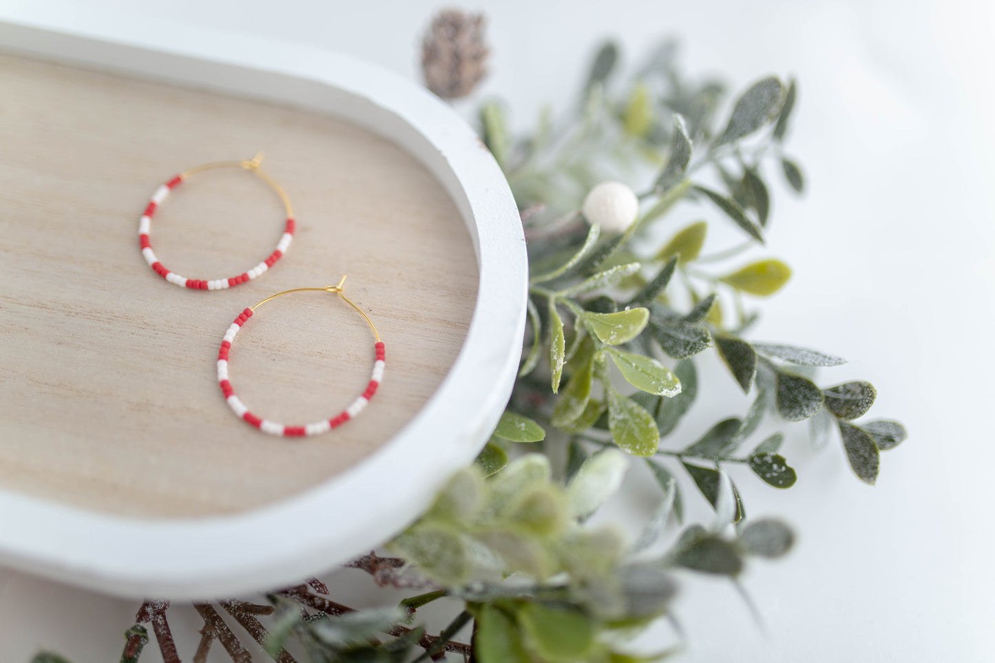 Beaded Earrings | Candy Cane Hoops | Merry Everything