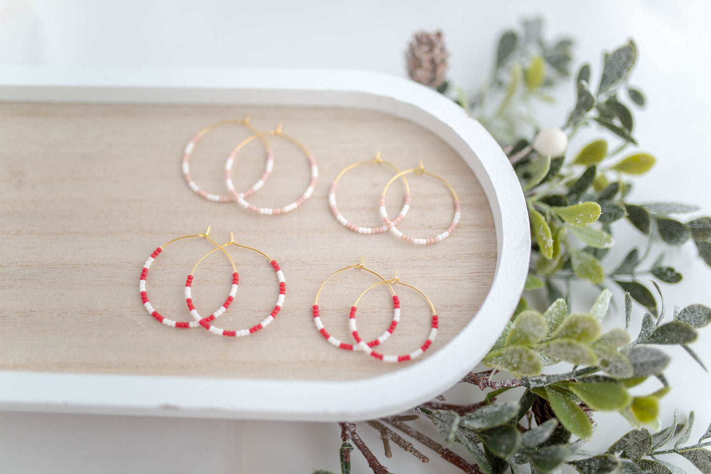 Beaded Earrings | Candy Cane Hoops | Merry Everything