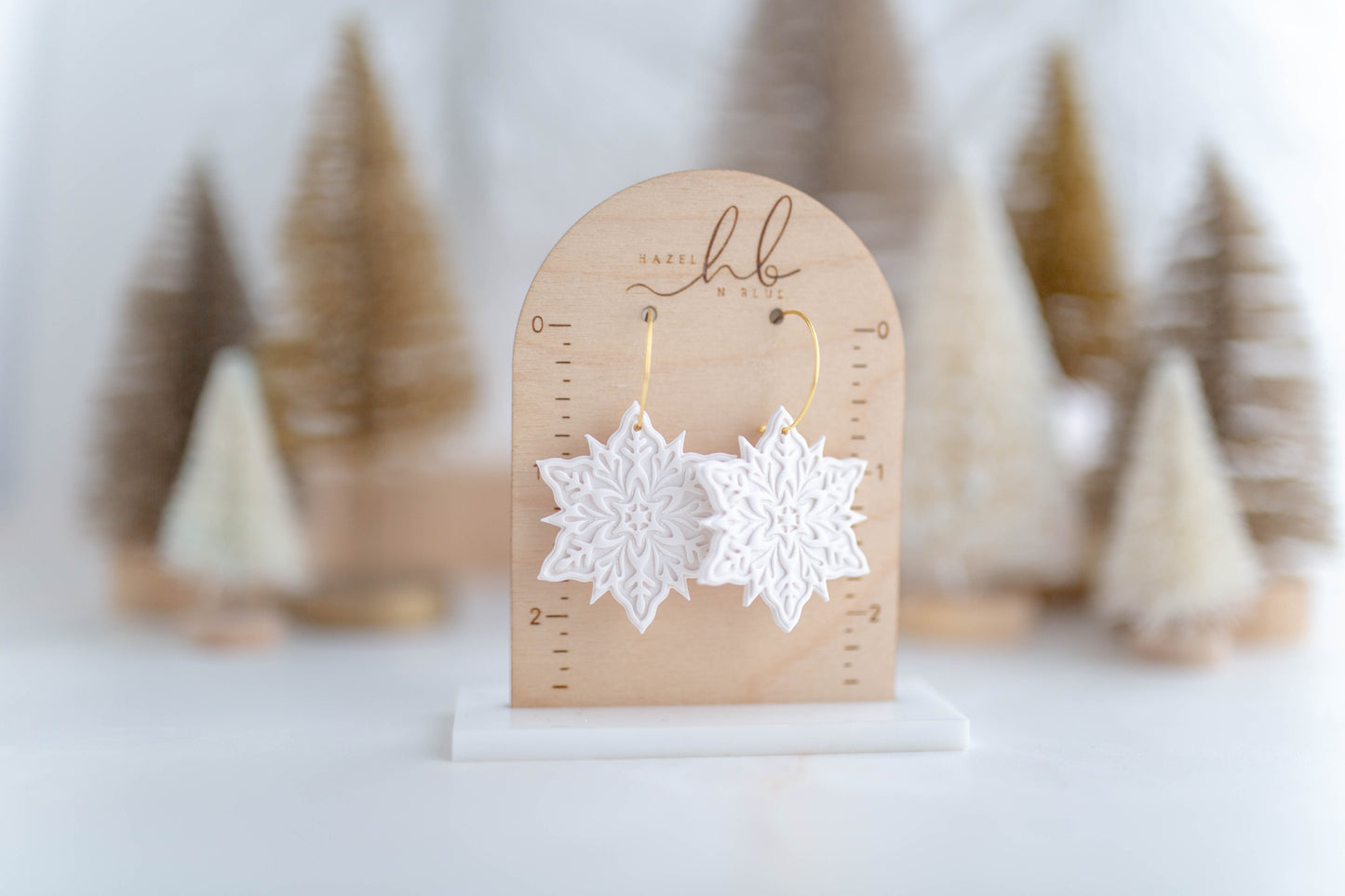 Clay Earrings | Snowflake Hoops | Merry Everything