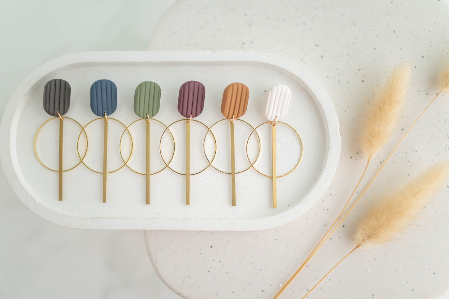 Clay Earrings | Corduroy Dangles | Autumn Edit