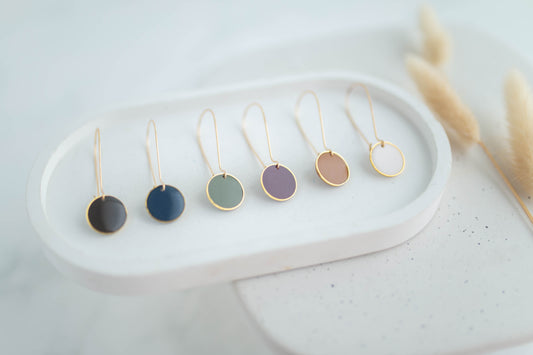 Clay Earrings | Longline Circle Dangles | Autumn Edit