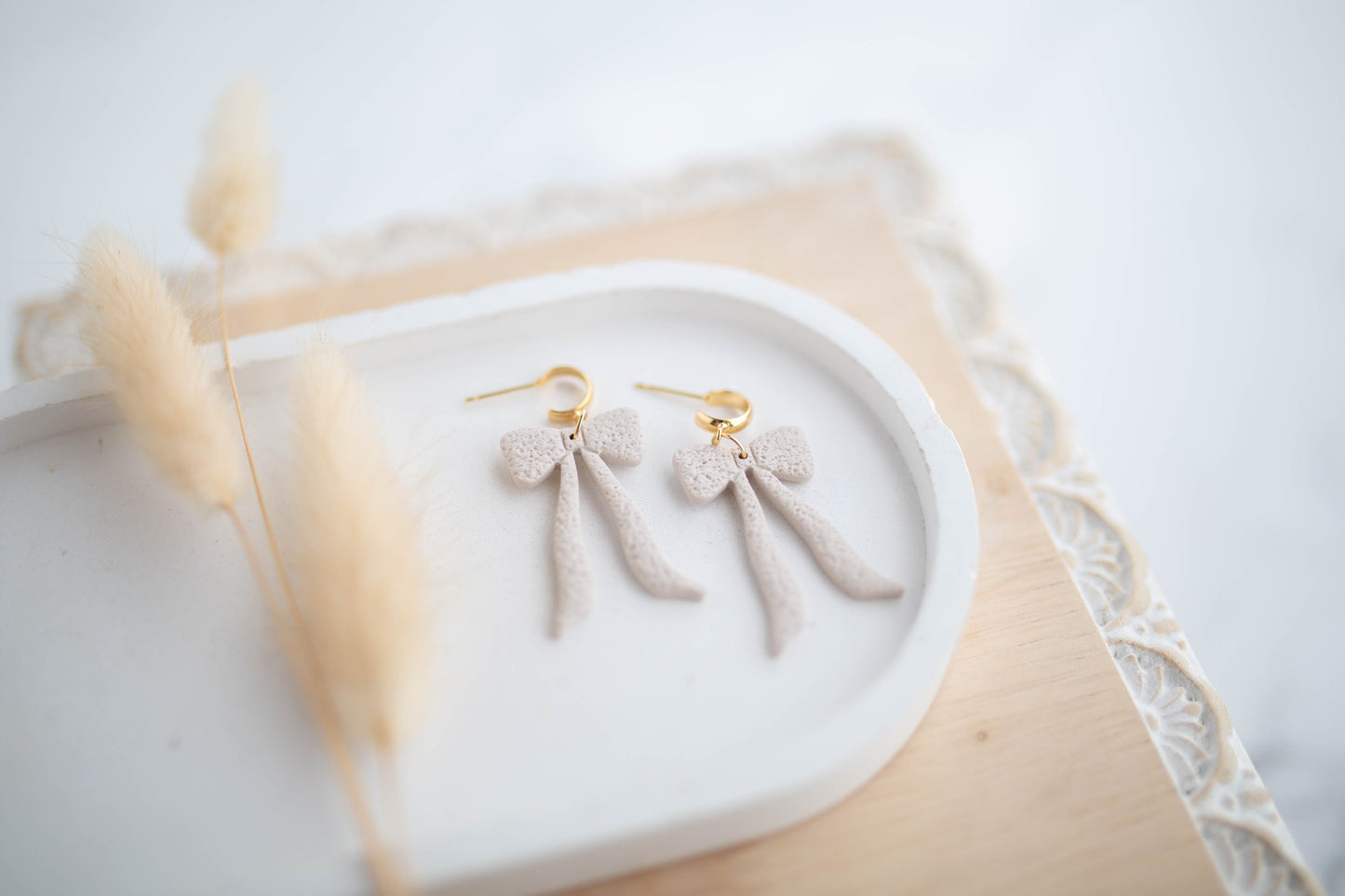 Clay Earrings | Bows | Pumpkin Patch Collection