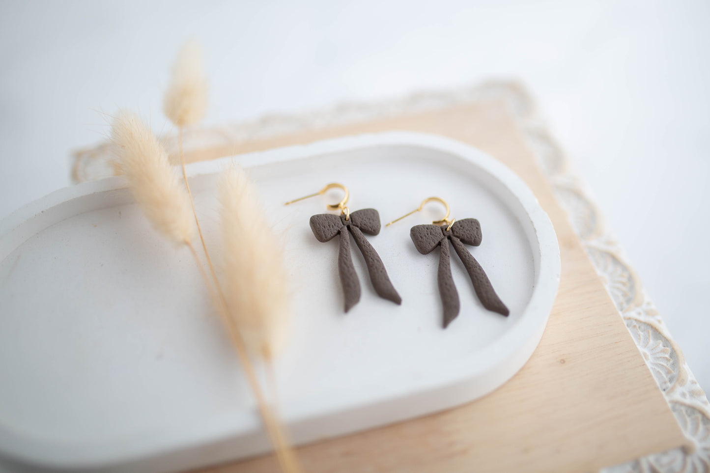 Clay Earrings | Bows | Pumpkin Patch Collection