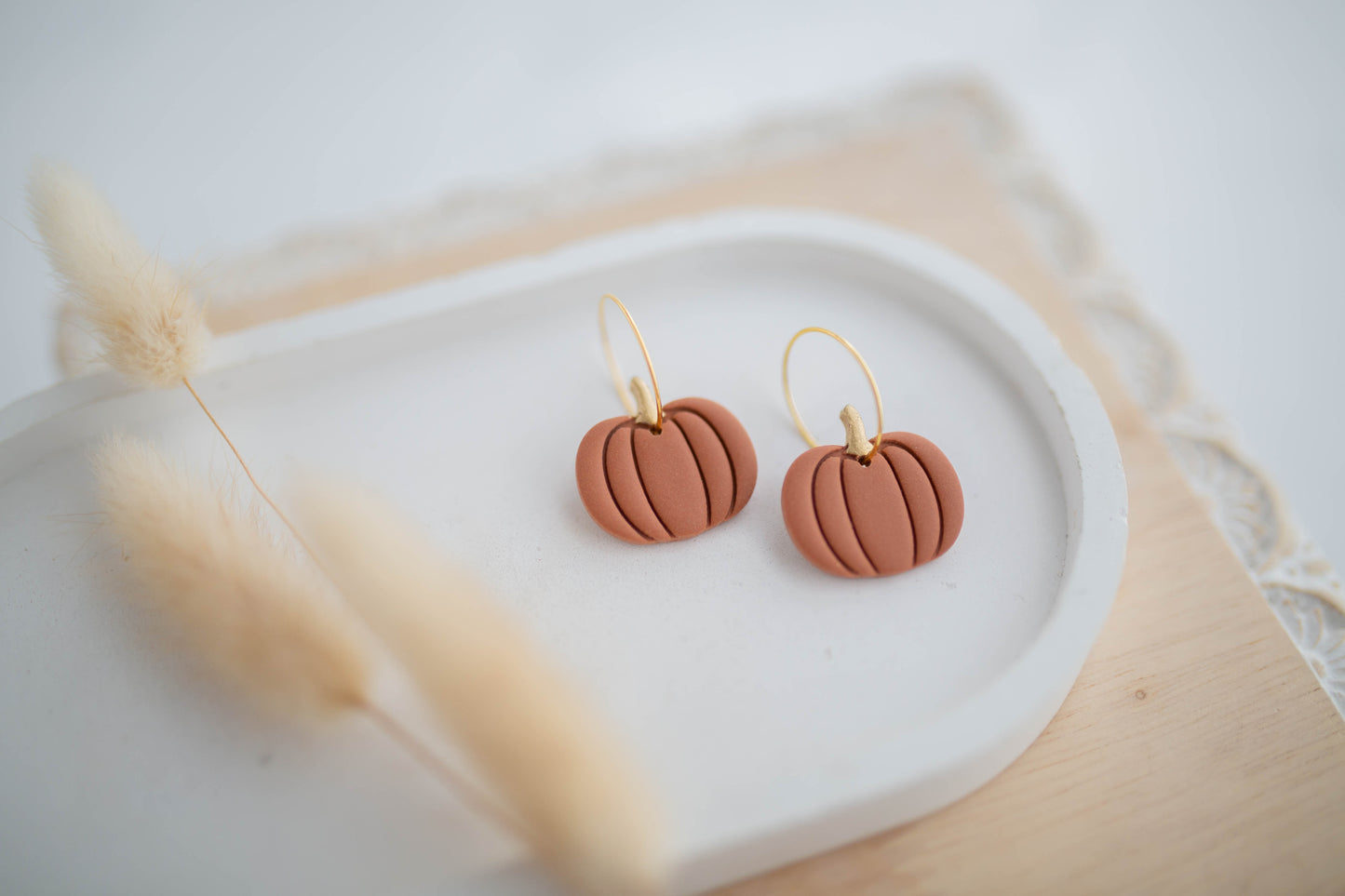 Clay Earrings | Pumpkin Hoops | Pumpkin Patch Collection