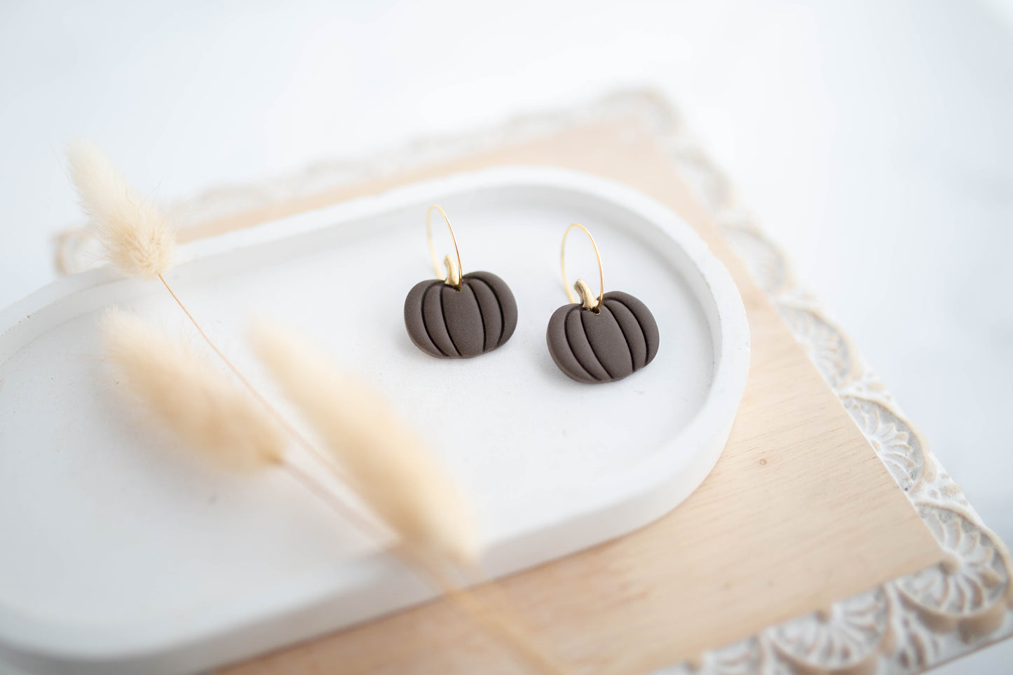 Clay Earrings | Pumpkin Hoops | Pumpkin Patch Collection