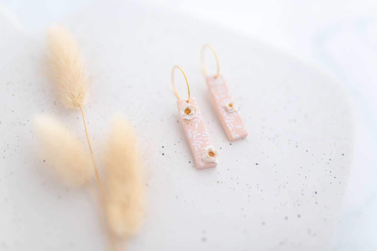 Clay Earring | Floral Simple Hoops | Mother's Day Collection