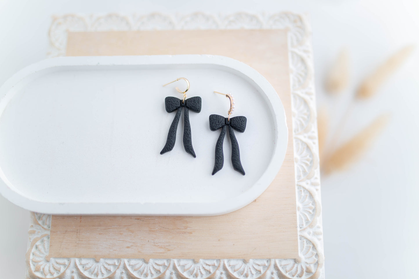Clay Earrings | Bow Dangles | Sweetheart Collection