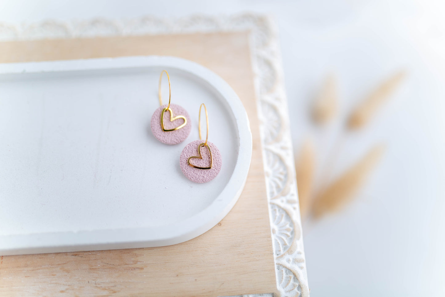 Clay Earrings | Mini Heart Hoops | Sweetheart Collection