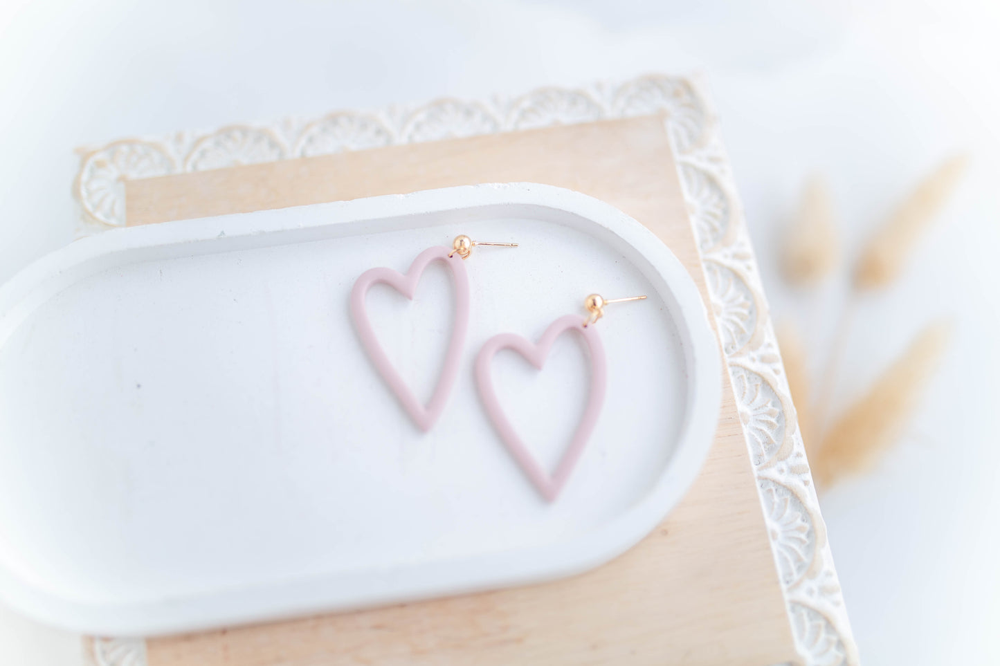 Clay Earrings | Heart Dangles | Sweetheart Collection