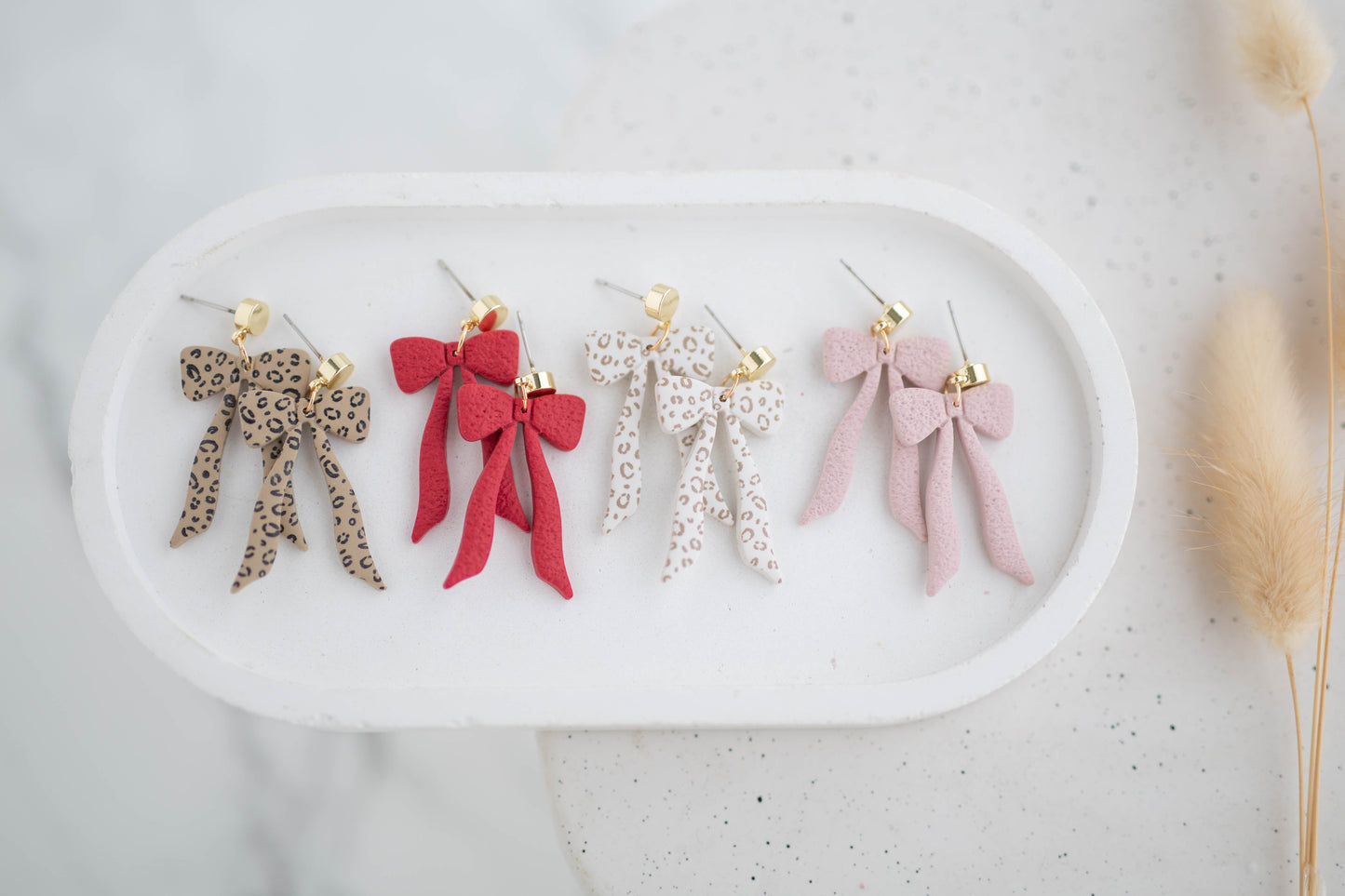Clay Earrings | Bow Dangles| Wild Love Collection