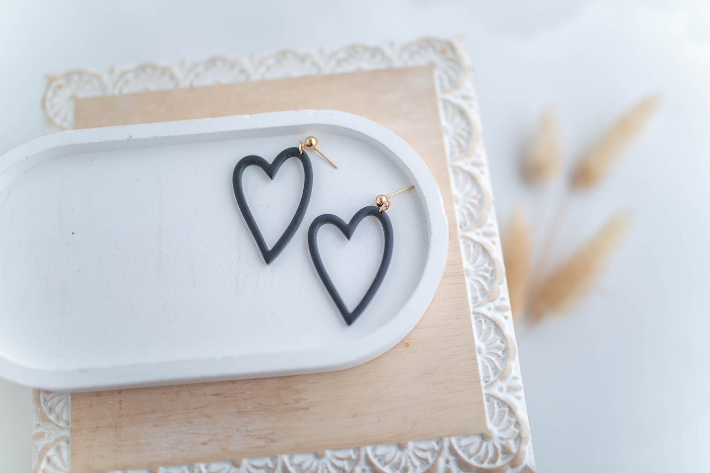 Clay Earrings | Heart Dangles | Sweetheart Collection