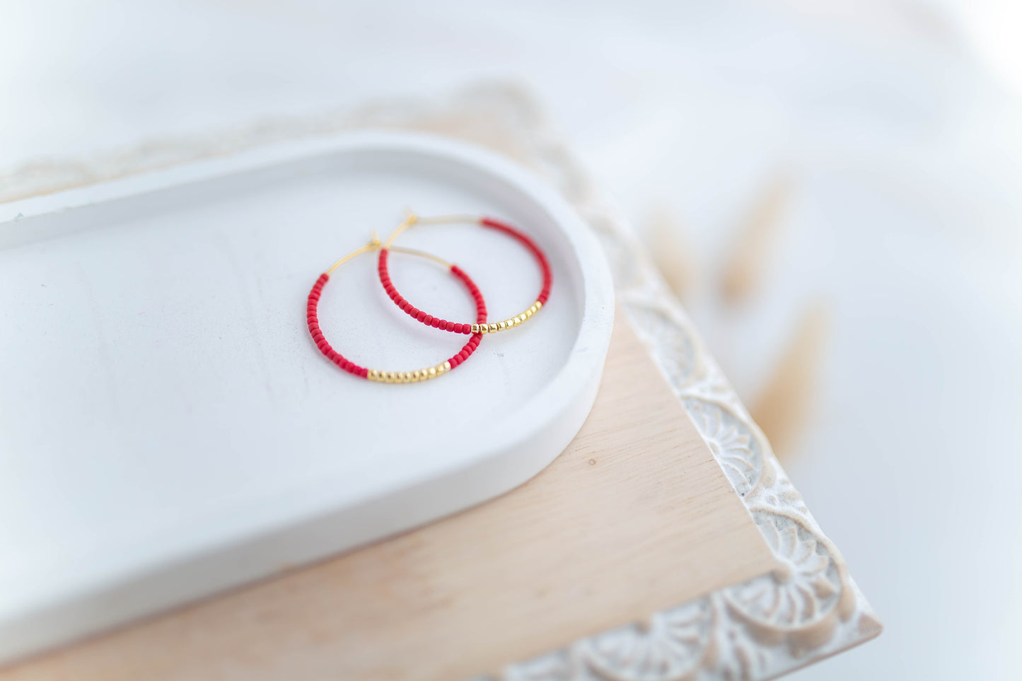 Beaded Earrings | Sweetheart Beaded Hoops | Sweetheart Collection