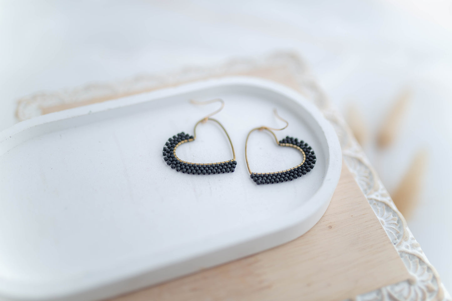 Beaded Earrings | Beaded Hearts | Sweetheart Collection