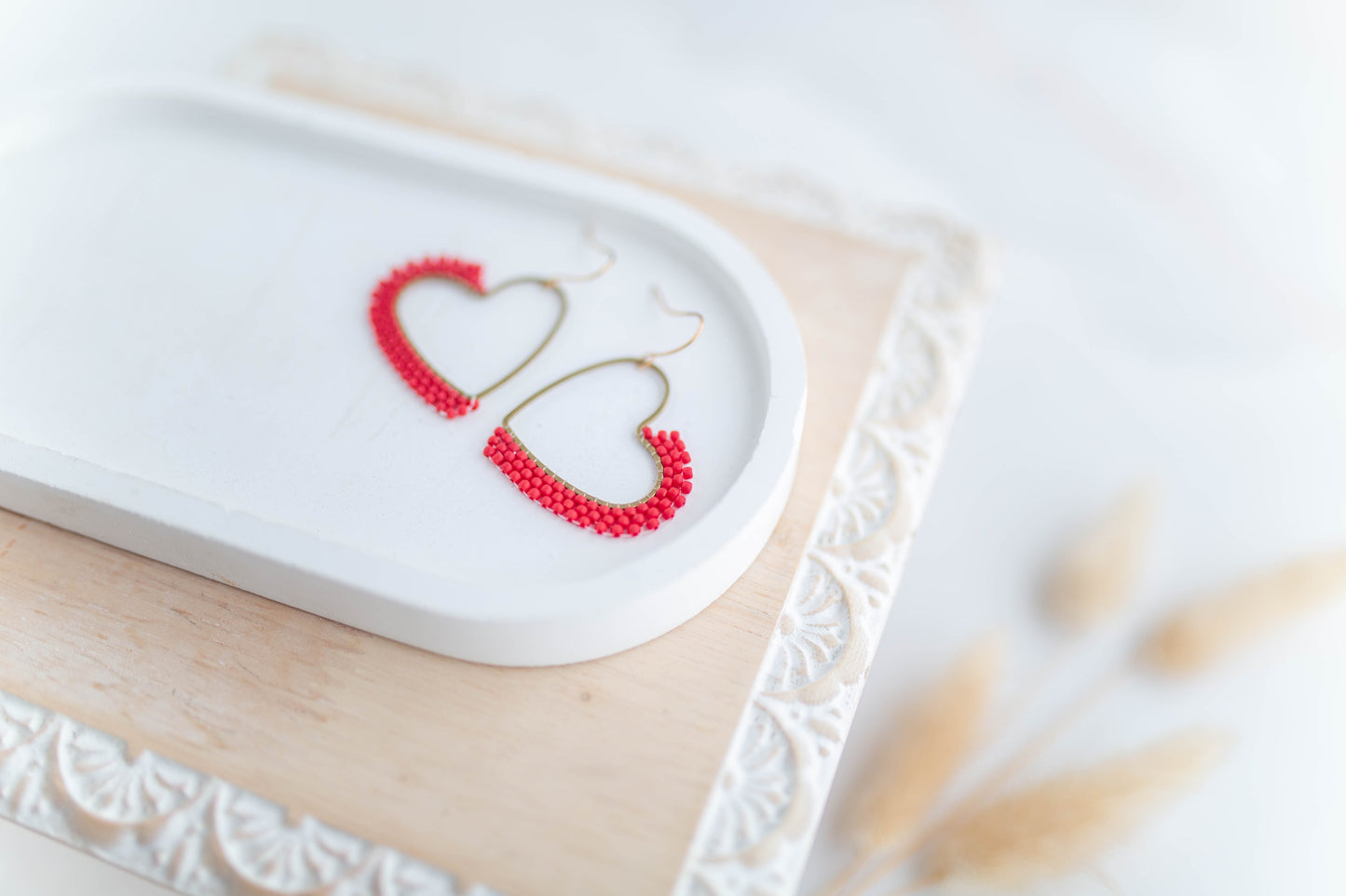 Beaded Earrings | Beaded Hearts | Sweetheart Collection