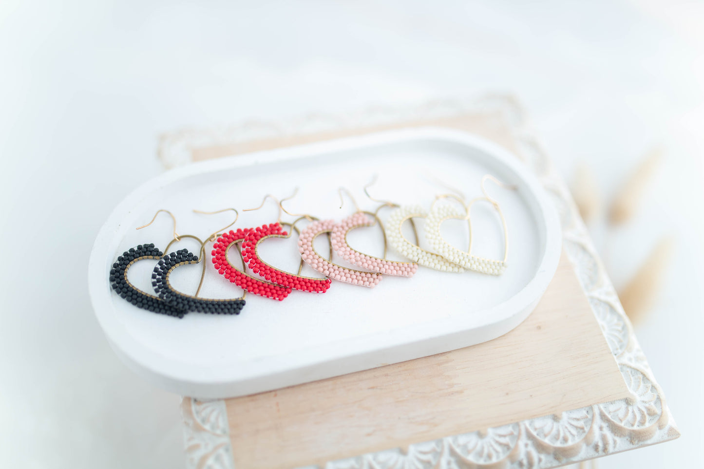Beaded Earrings | Beaded Hearts | Sweetheart Collection
