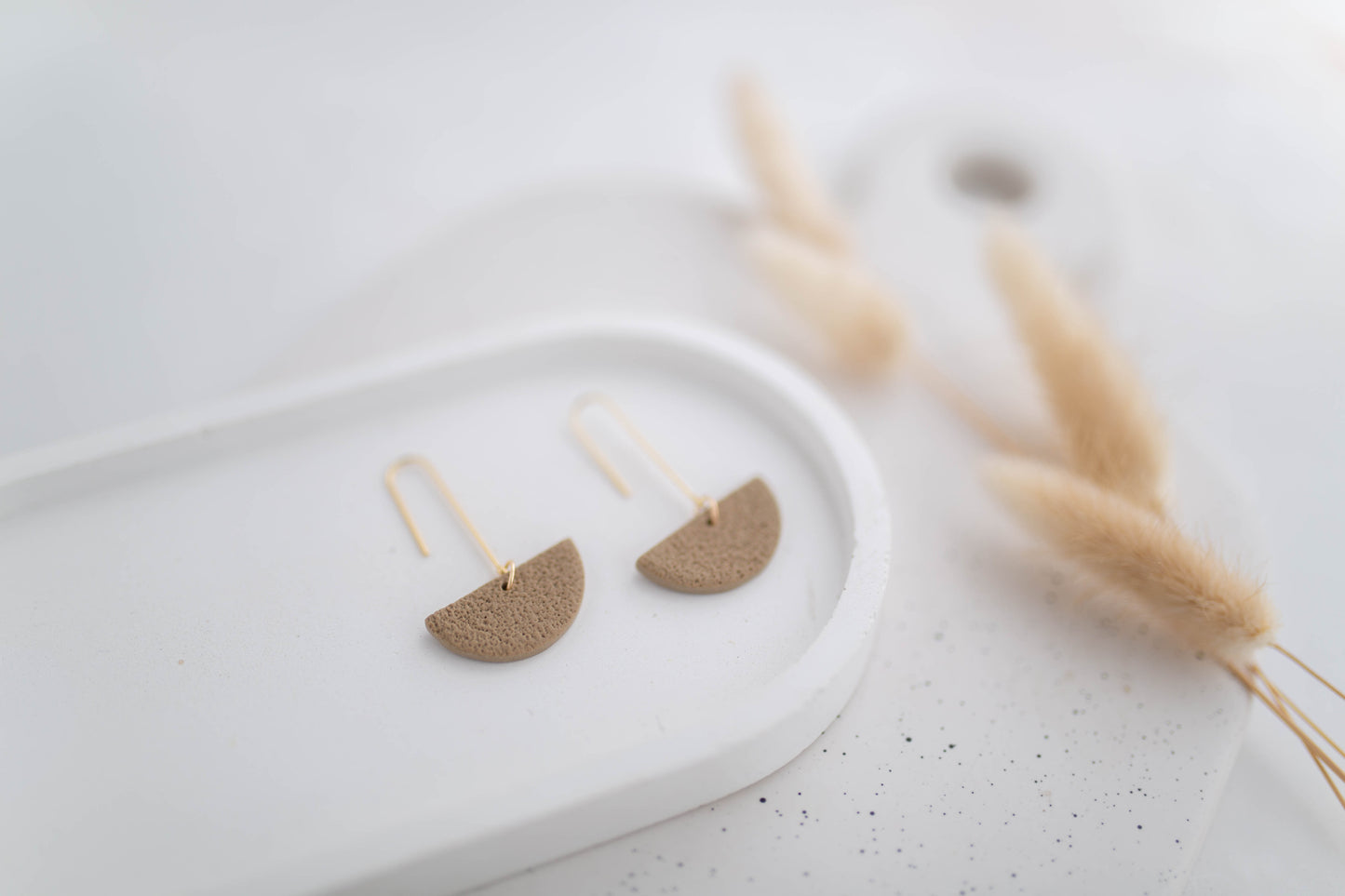 Clay Earrings | Semi Circle Drops | All Things Neutral Collection