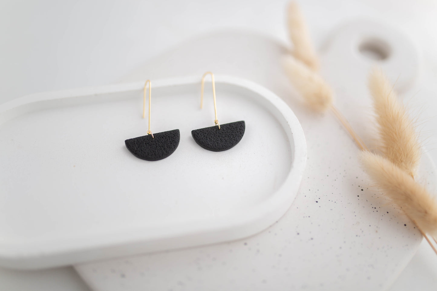 Clay Earrings | Semi Circle Drops | All Things Neutral Collection