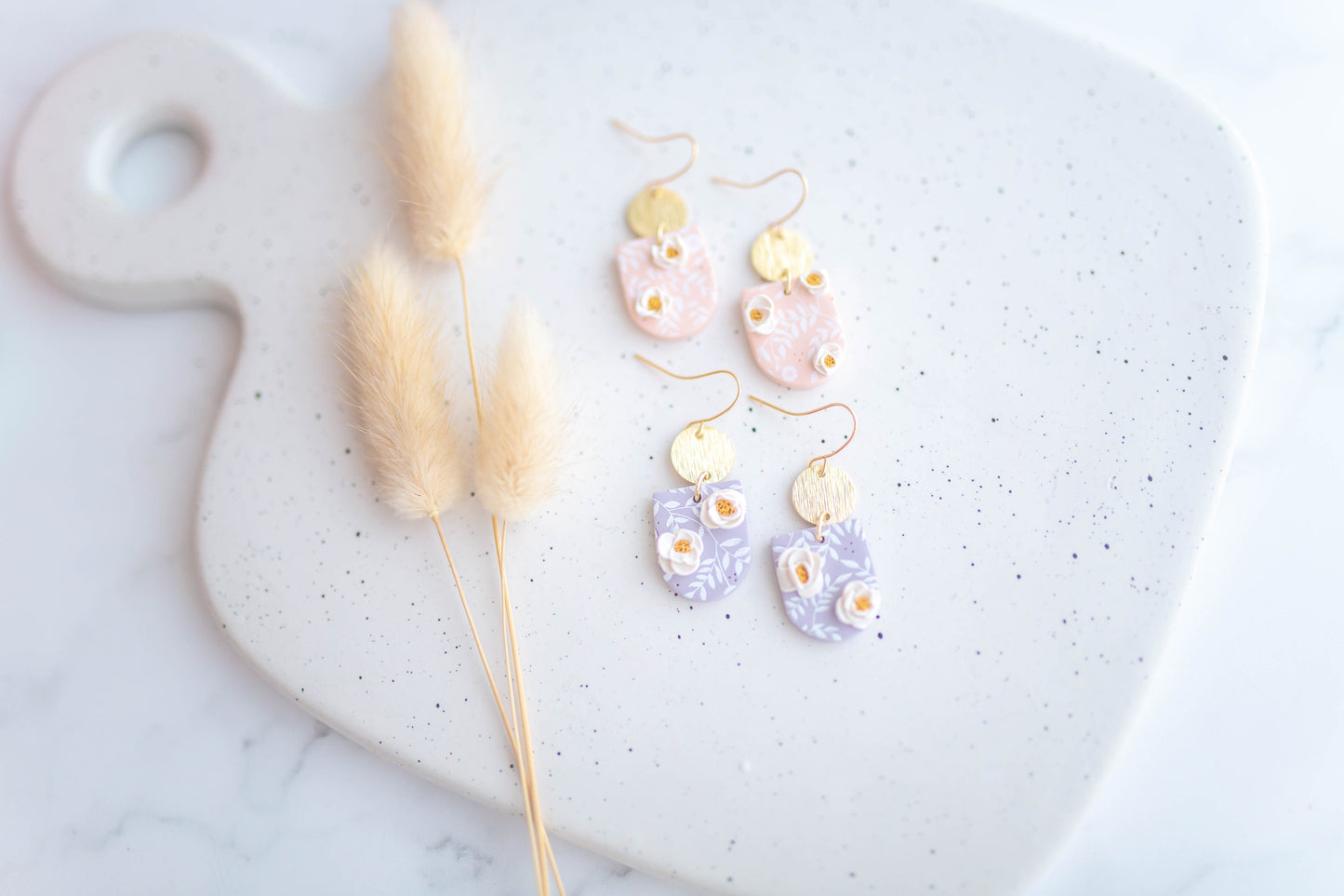 Clay Earring | Floral Dainty Dangles | Mother's Day Collection