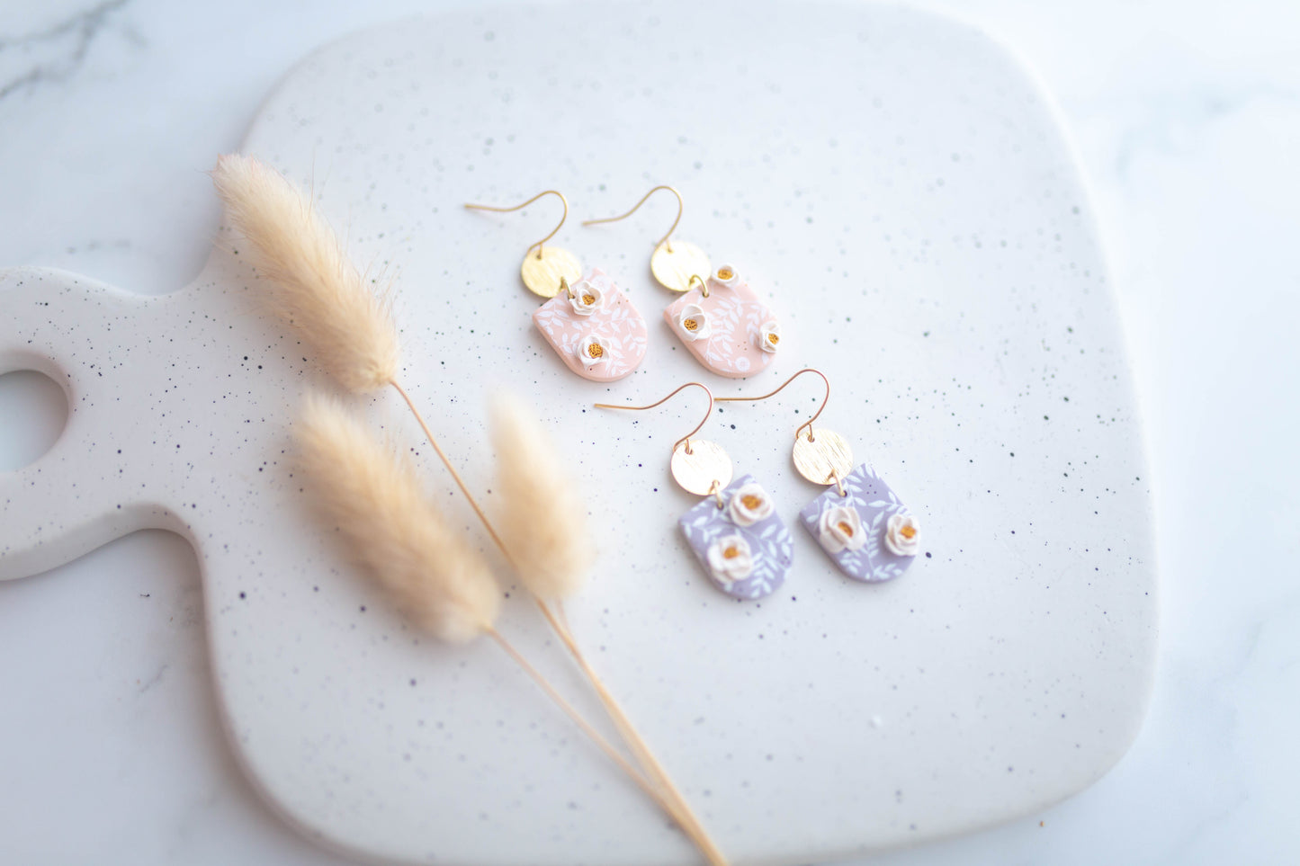 Clay Earring | Floral Dainty Dangles | Mother's Day Collection