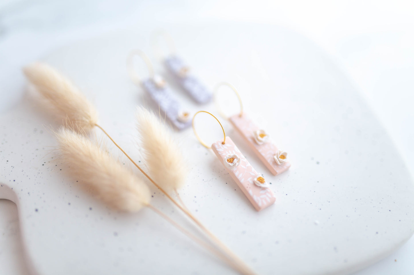 Clay Earring | Floral Simple Hoops | Mother's Day Collection