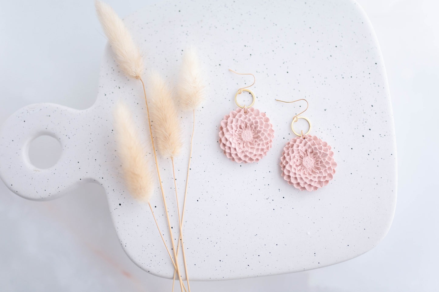 Clay Earrings | Large Dahlia Dangles