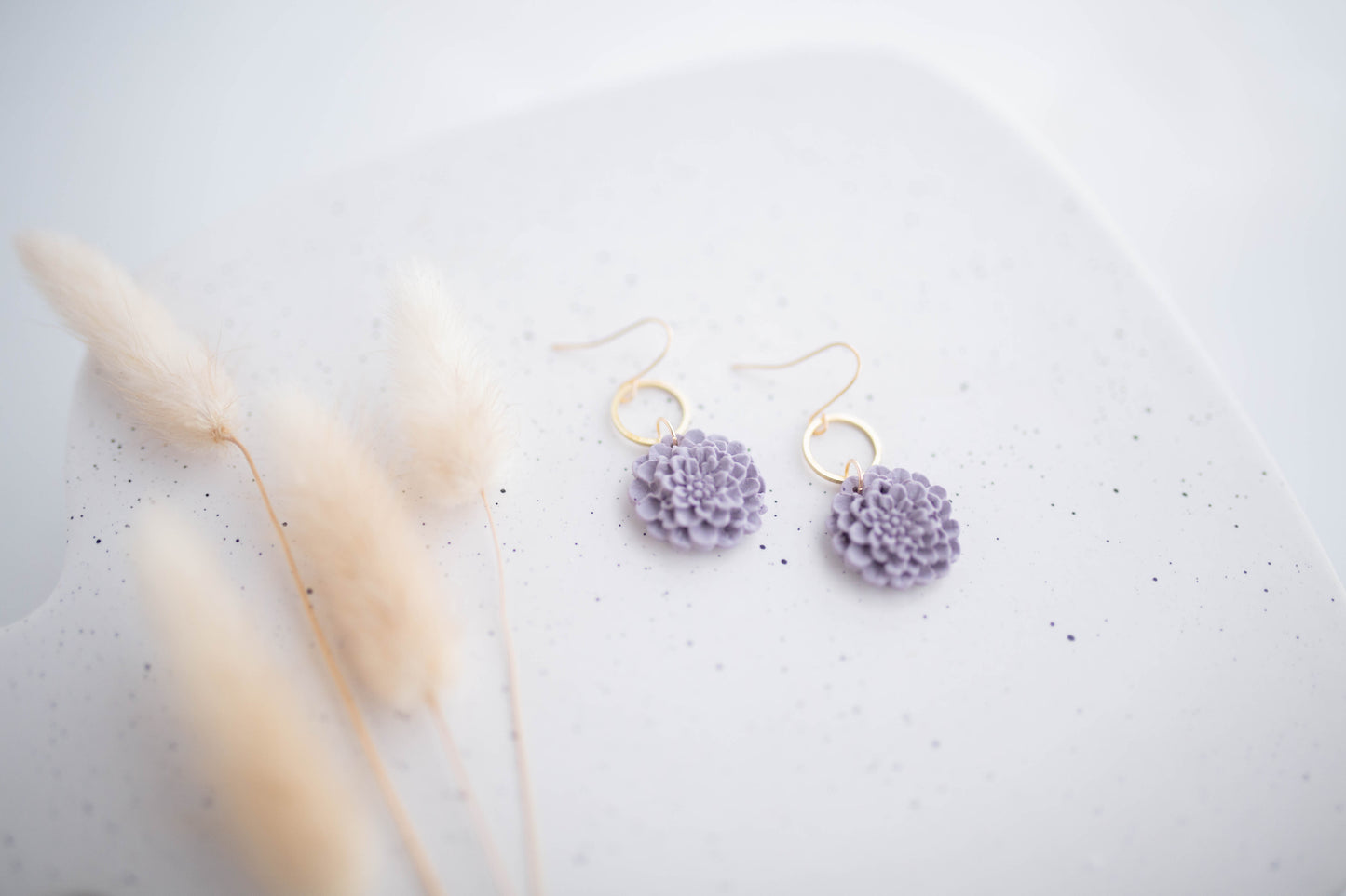 Clay Earrings | Small Dahlia Dangles
