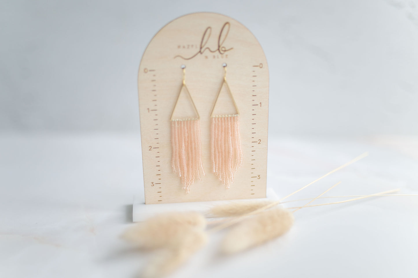 Beaded earring | peach fringe | spring collection