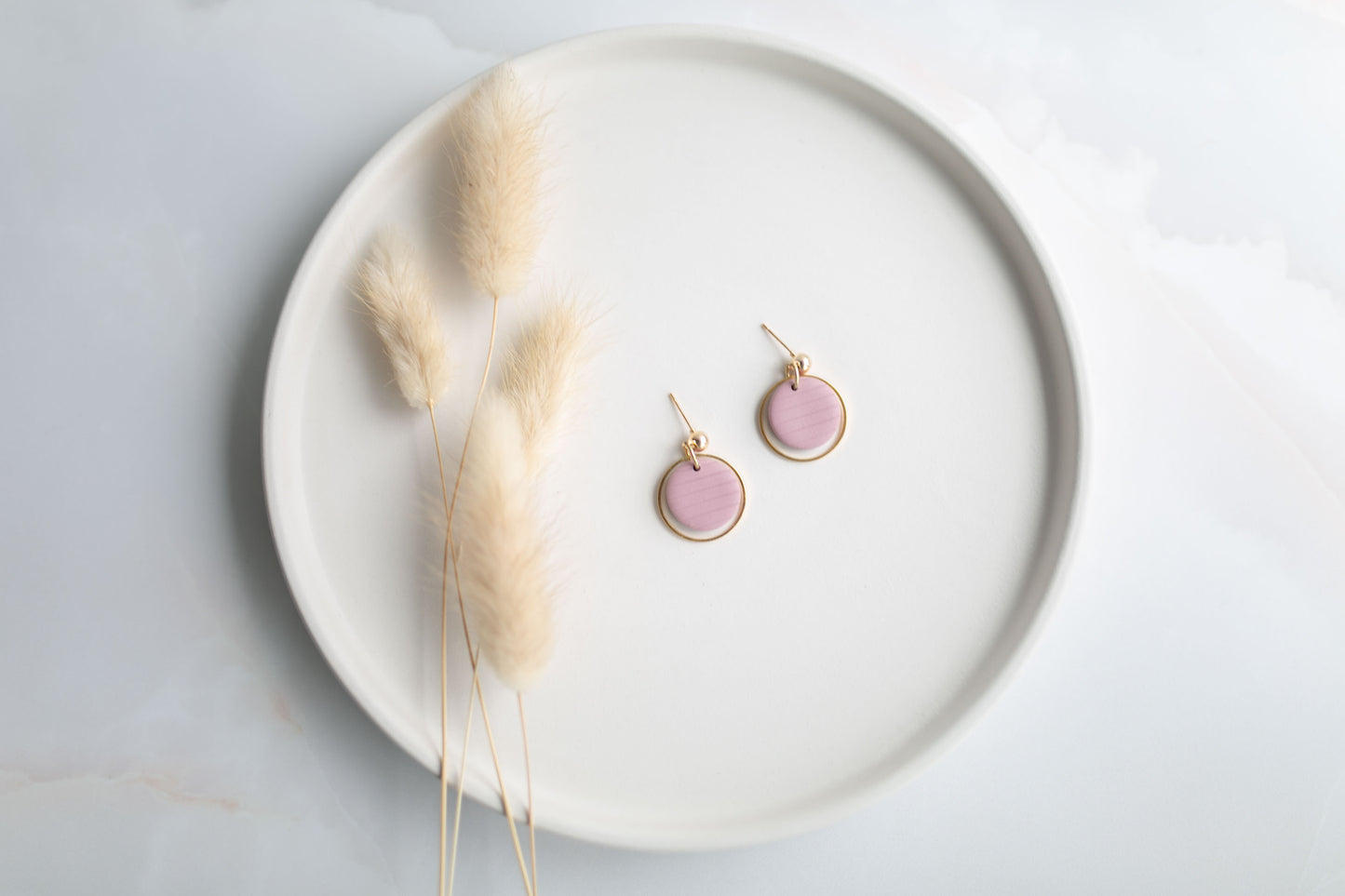 Clay earring | mauve dainty dangles | spring collection