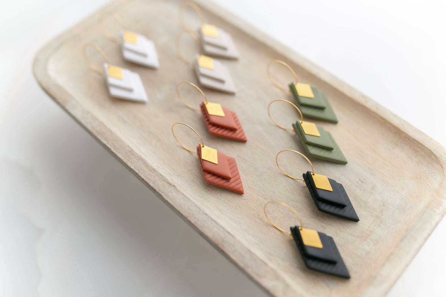 Clay earring | ivory sw diamonds | Southwest Collection