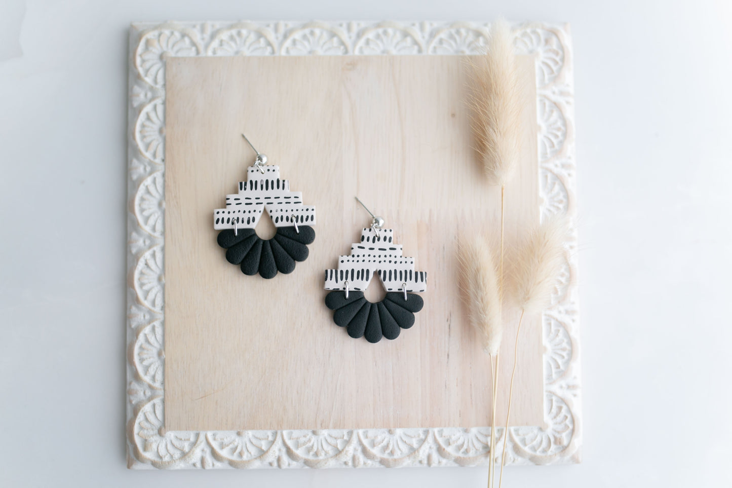 Clay earring | black aztec | Southwest Collection