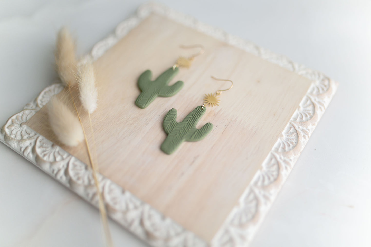 Clay earring | sage cactus | Southwest Collection
