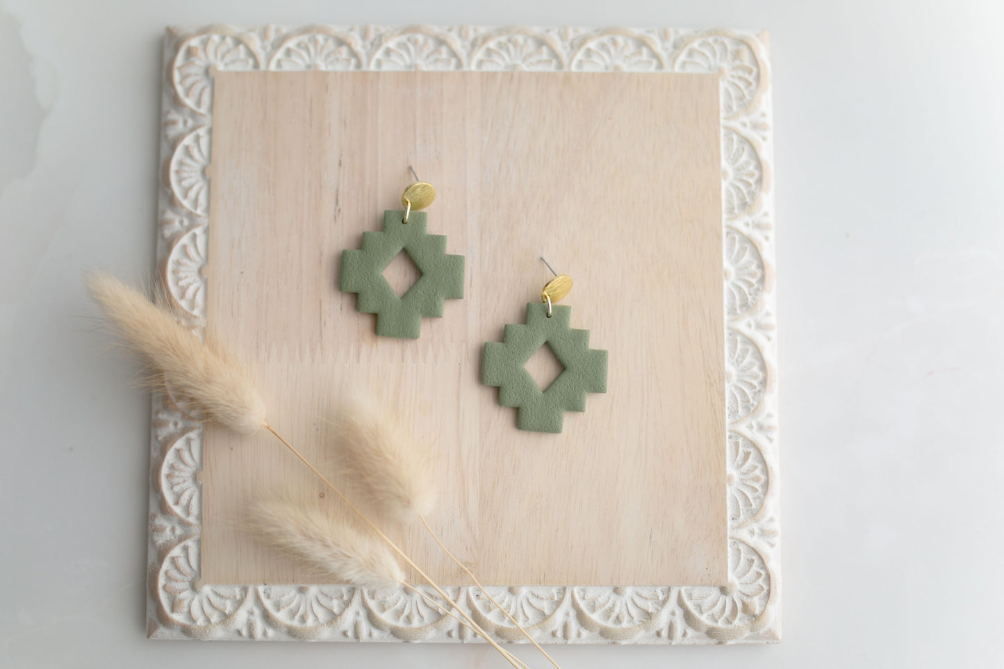 Clay earring | sage SW | Southwest Collection