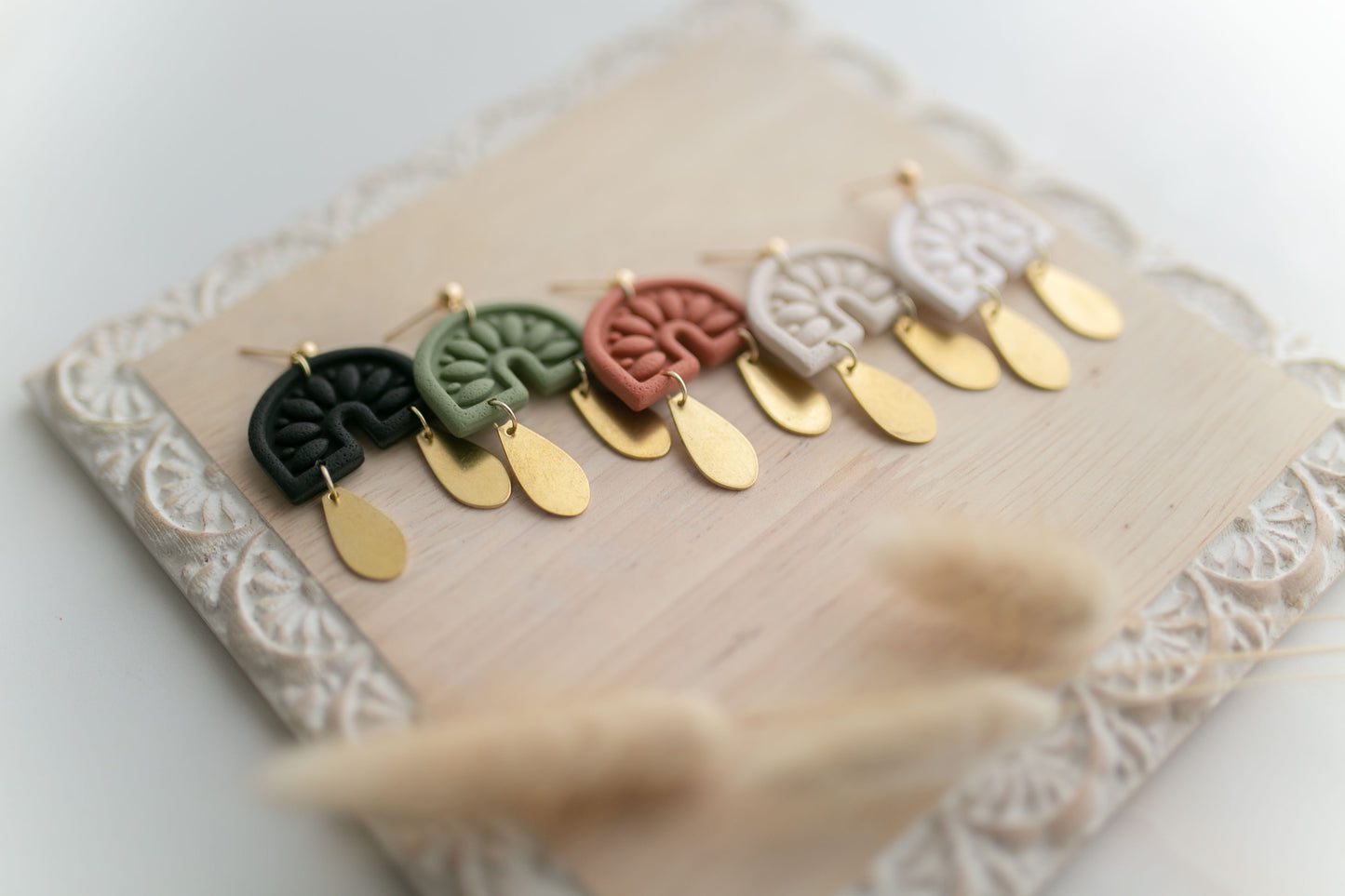 Clay earring | black cowgirl dangles | Southwest Collection
