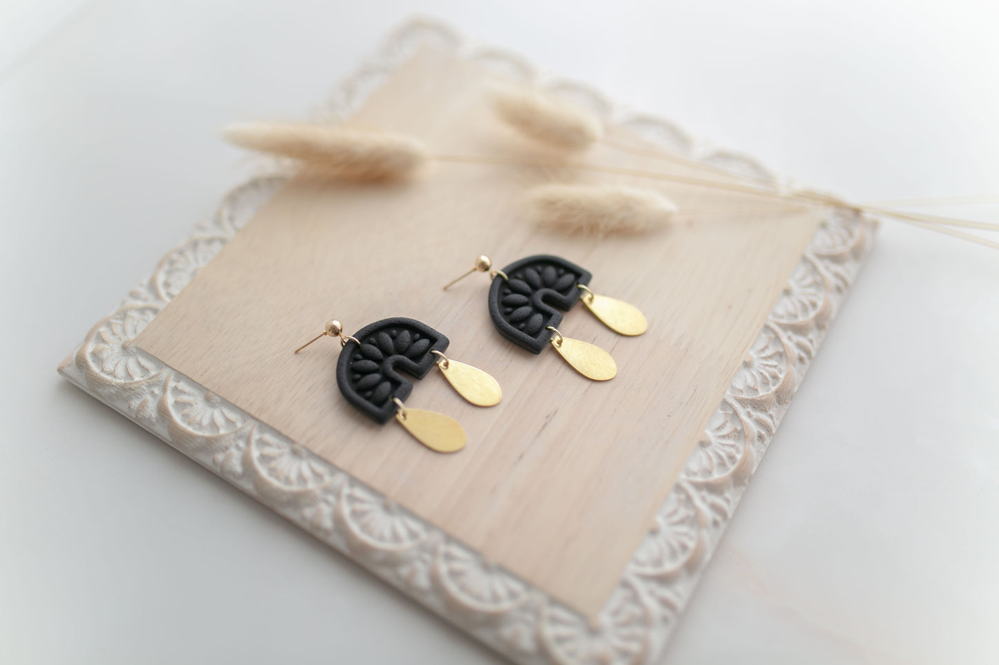 Clay earring | black cowgirl dangles | Southwest Collection
