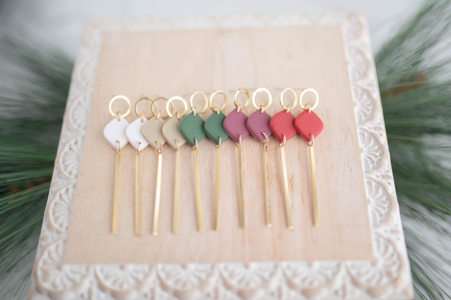 Clay Earring | Simple Christmas Dangles | Christmas Collection