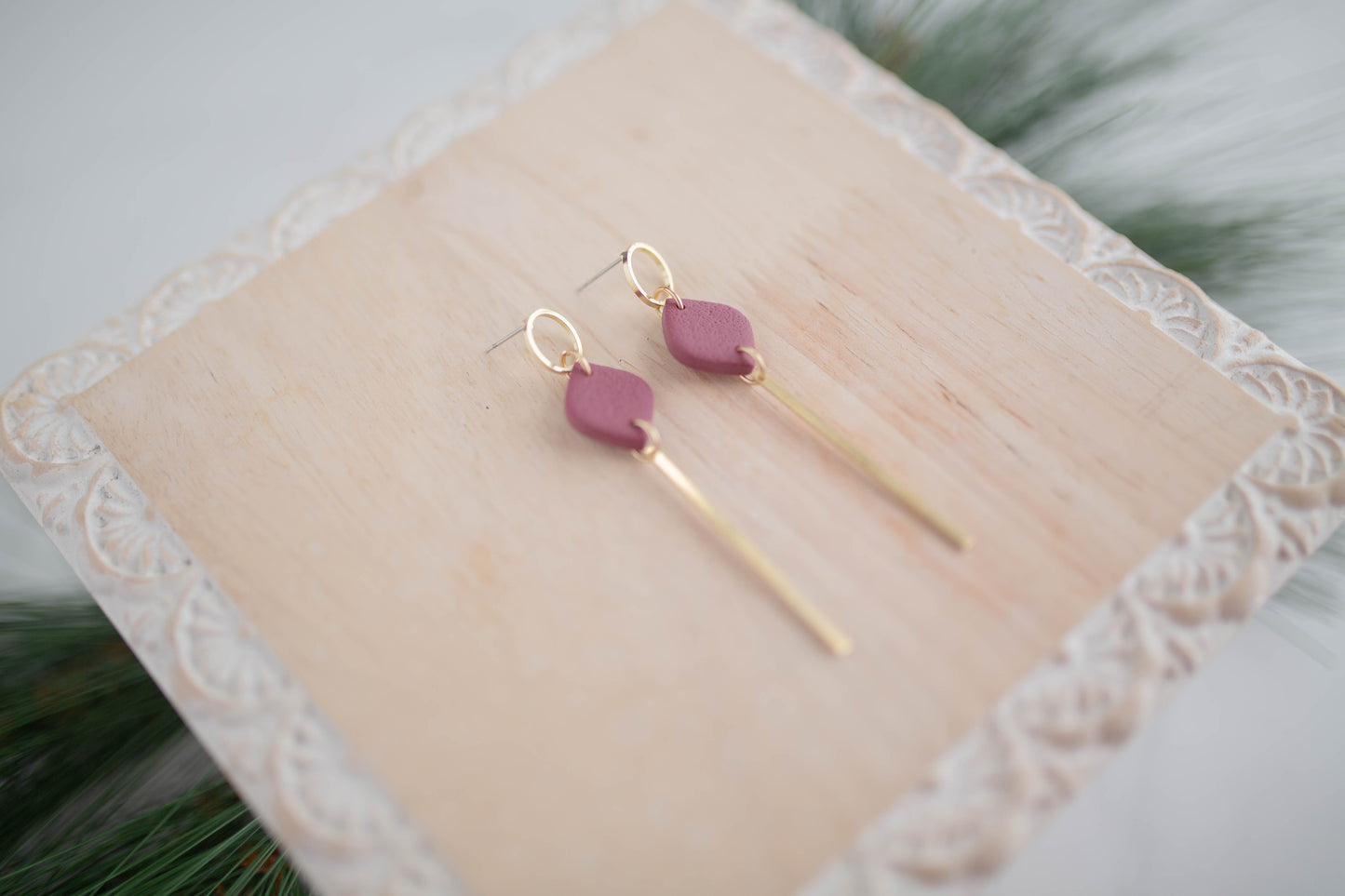 Clay Earring | Simple Christmas Dangles | Christmas Collection