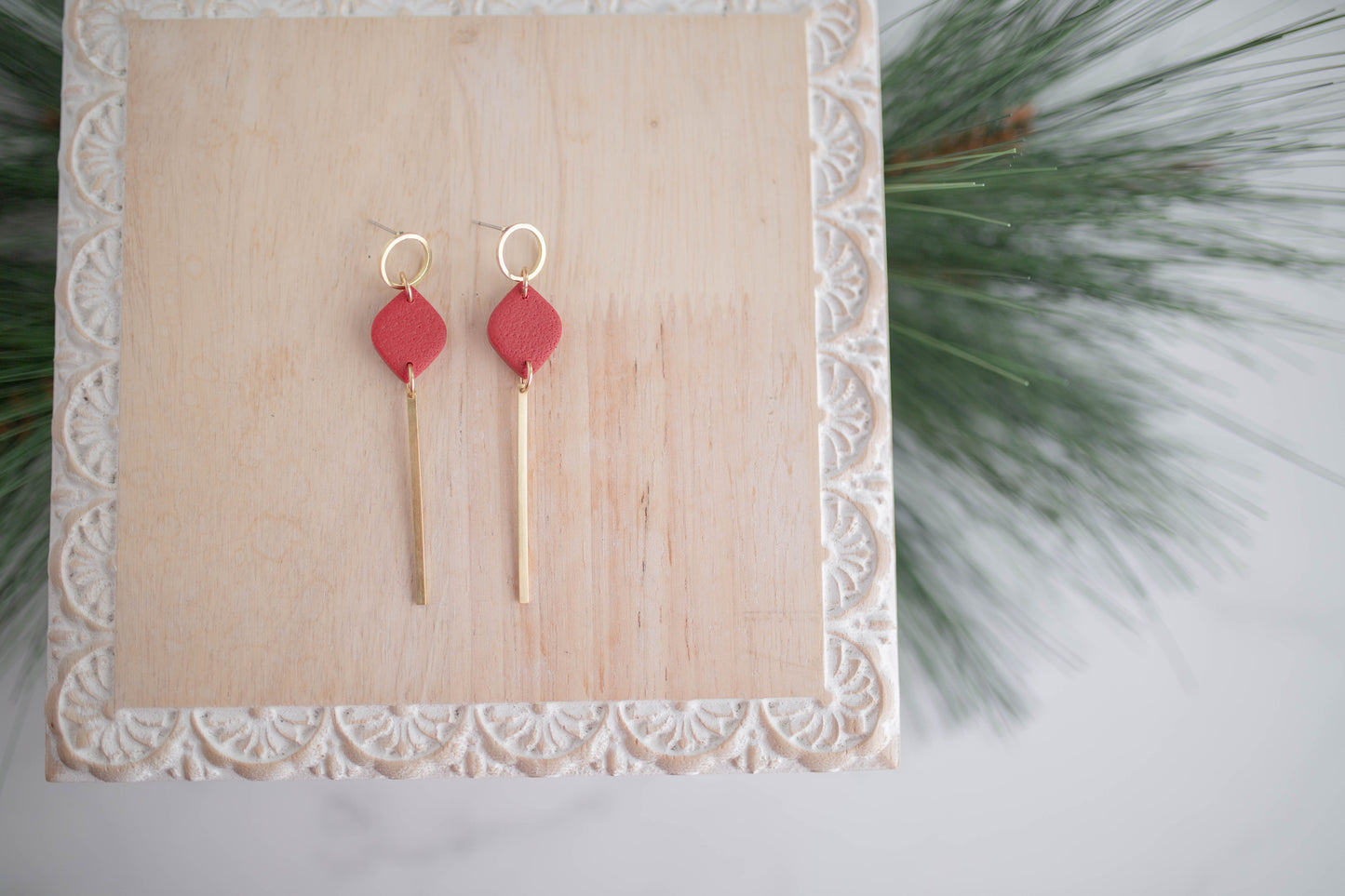 Clay Earring | Simple Christmas Dangles | Christmas Collection