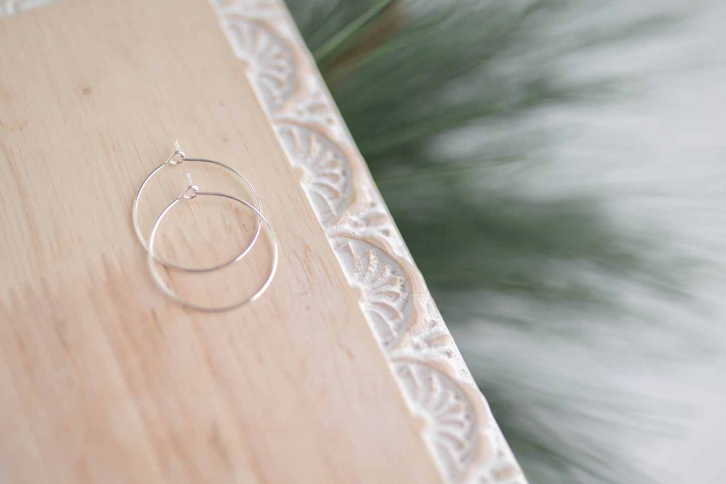 Clay Earring | Snowflake Hoops | Christmas Collection
