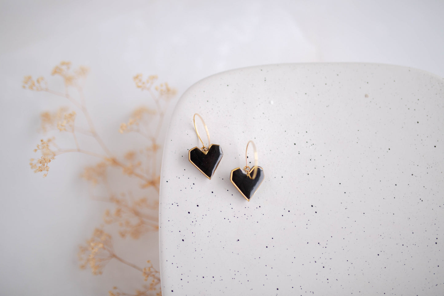 Clay earring | Geometric Heart Hoops | Valentines Collection