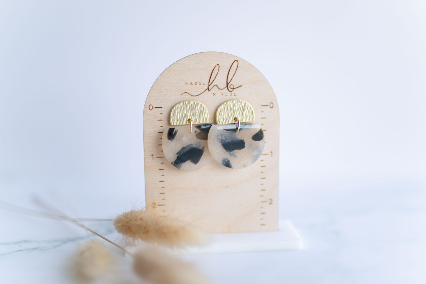 Clay earring | tortoise shell simple dangles