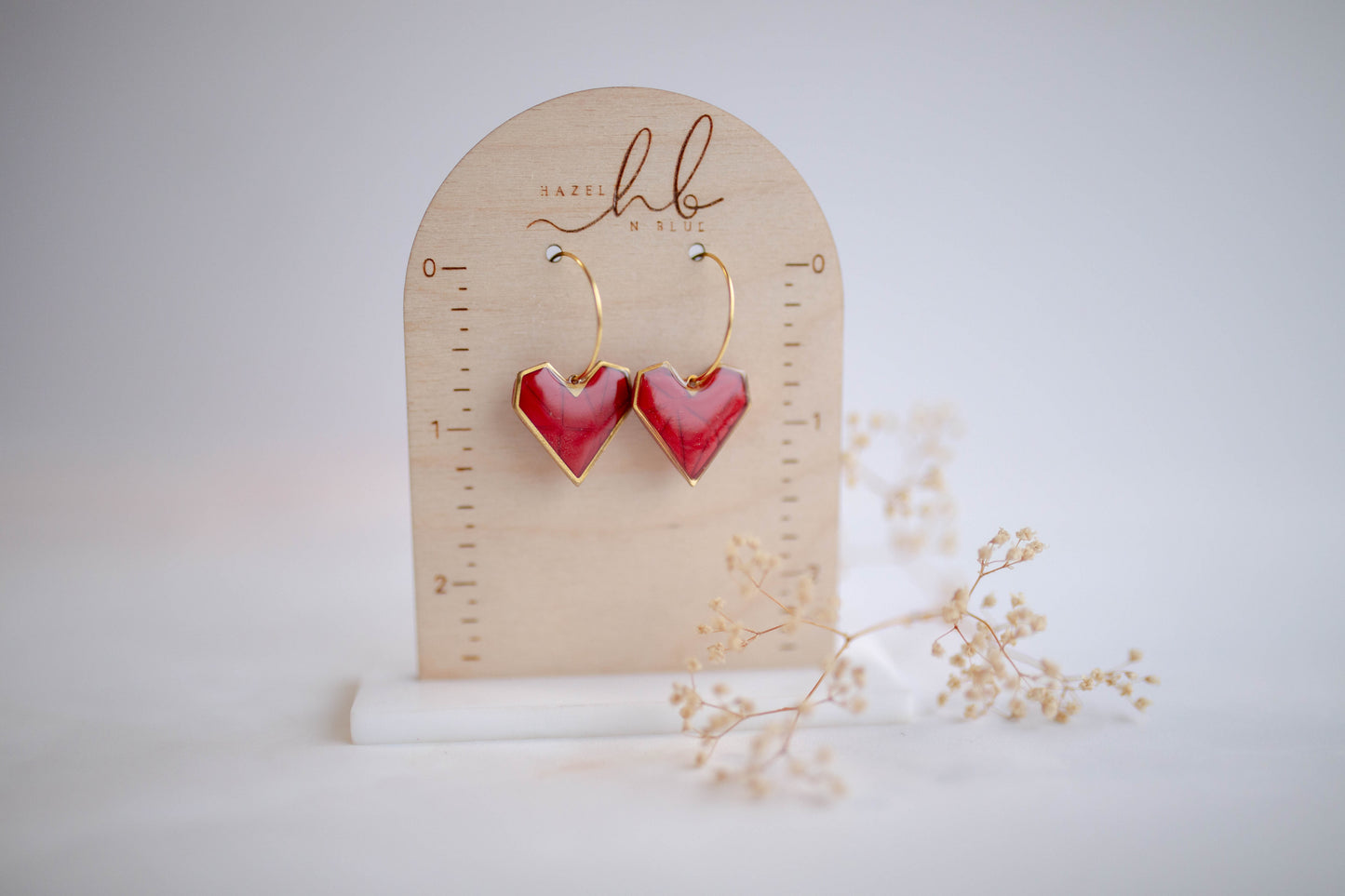 Clay earring | Geometric Heart Hoops | Valentines Collection