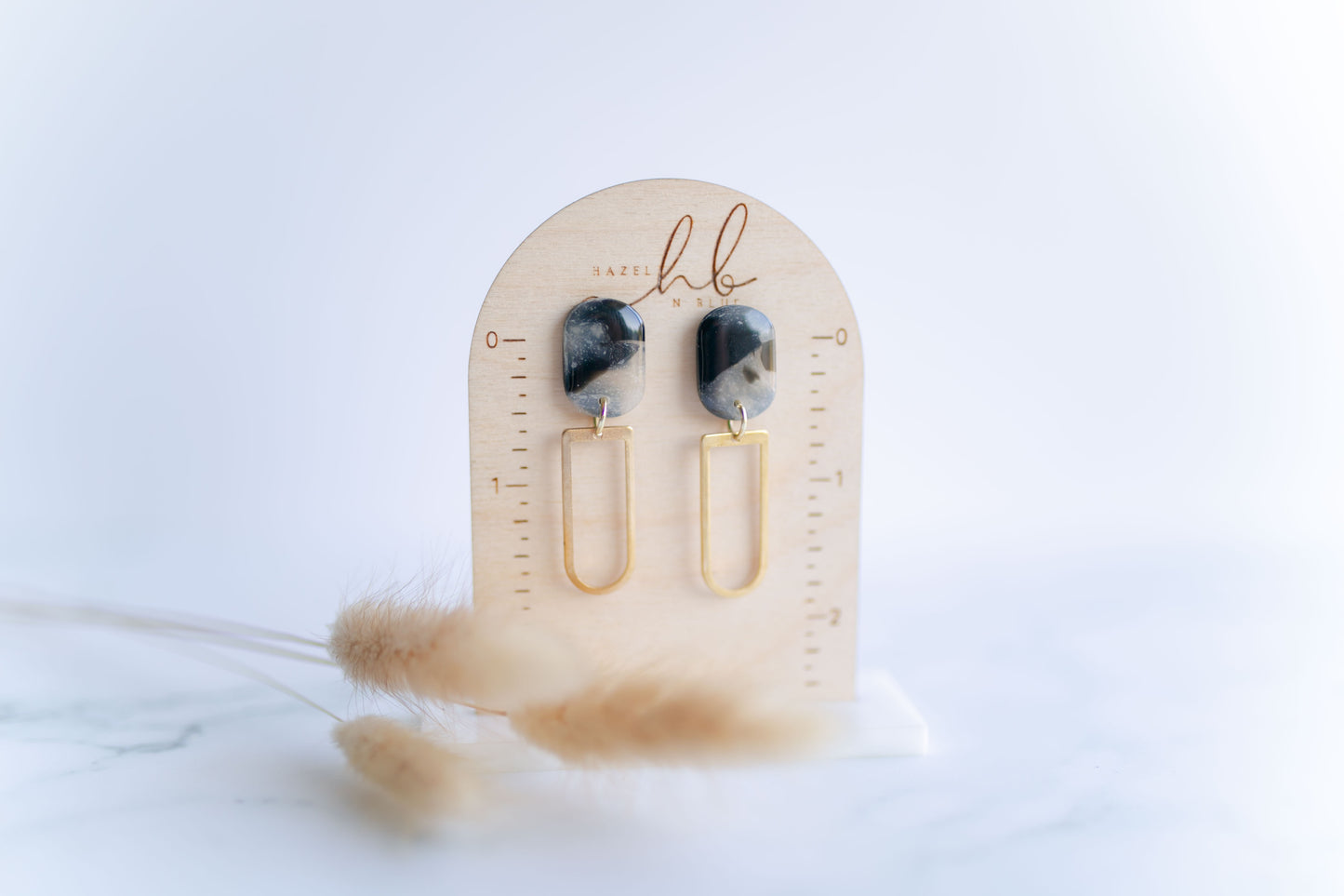Clay earring | tortoise shell dangles