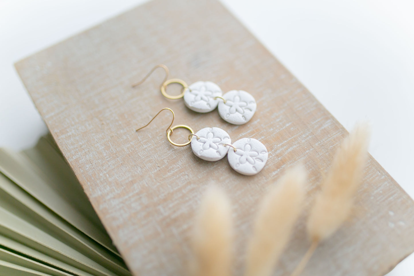 Clay earring | Cream Mini Sand Dollars | Beach Collection
